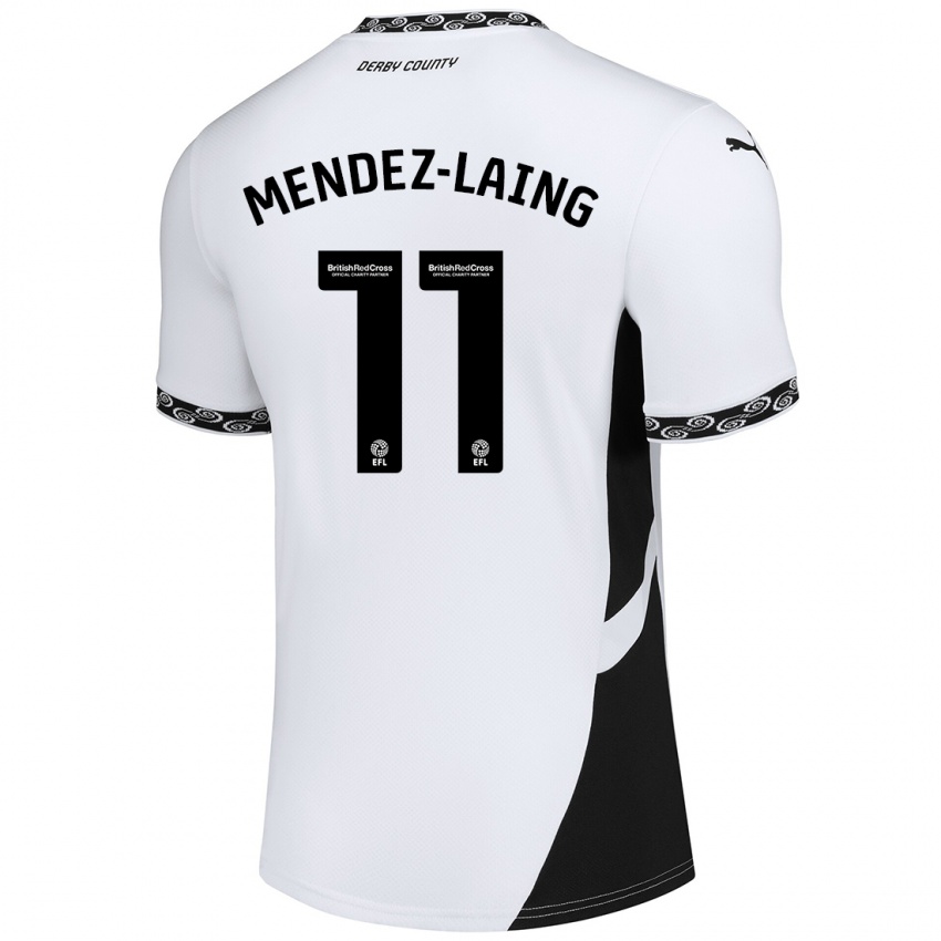 Børn Nathaniel Méndez-Laing #11 Hvid Sort Hjemmebane Spillertrøjer 2024/25 Trøje T-Shirt