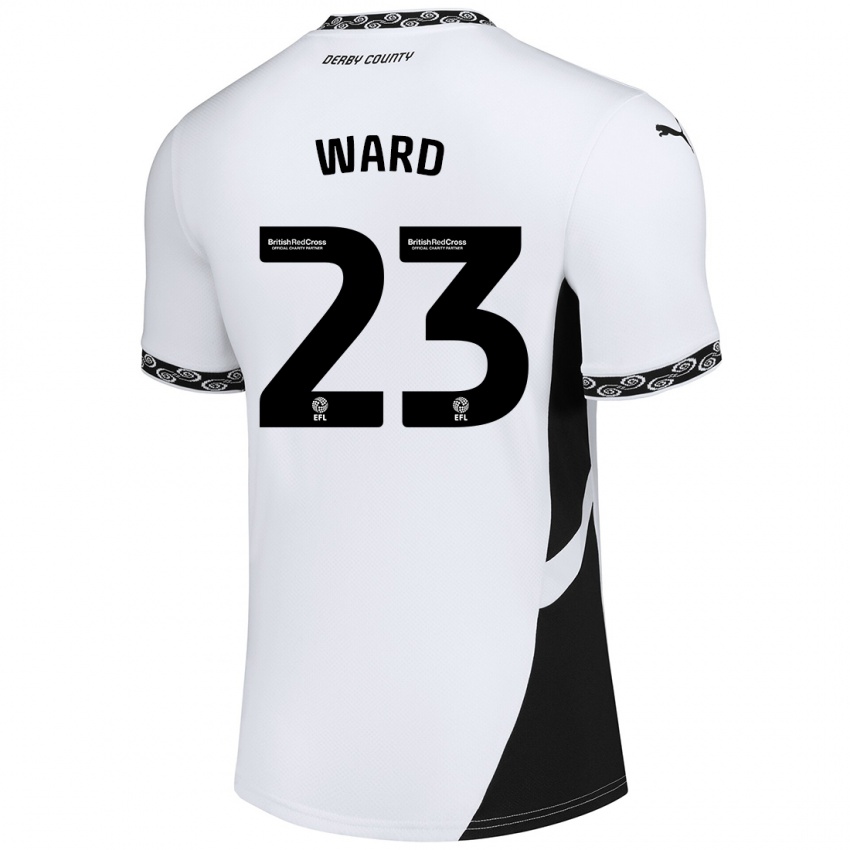 Børn Joe Ward #23 Hvid Sort Hjemmebane Spillertrøjer 2024/25 Trøje T-Shirt