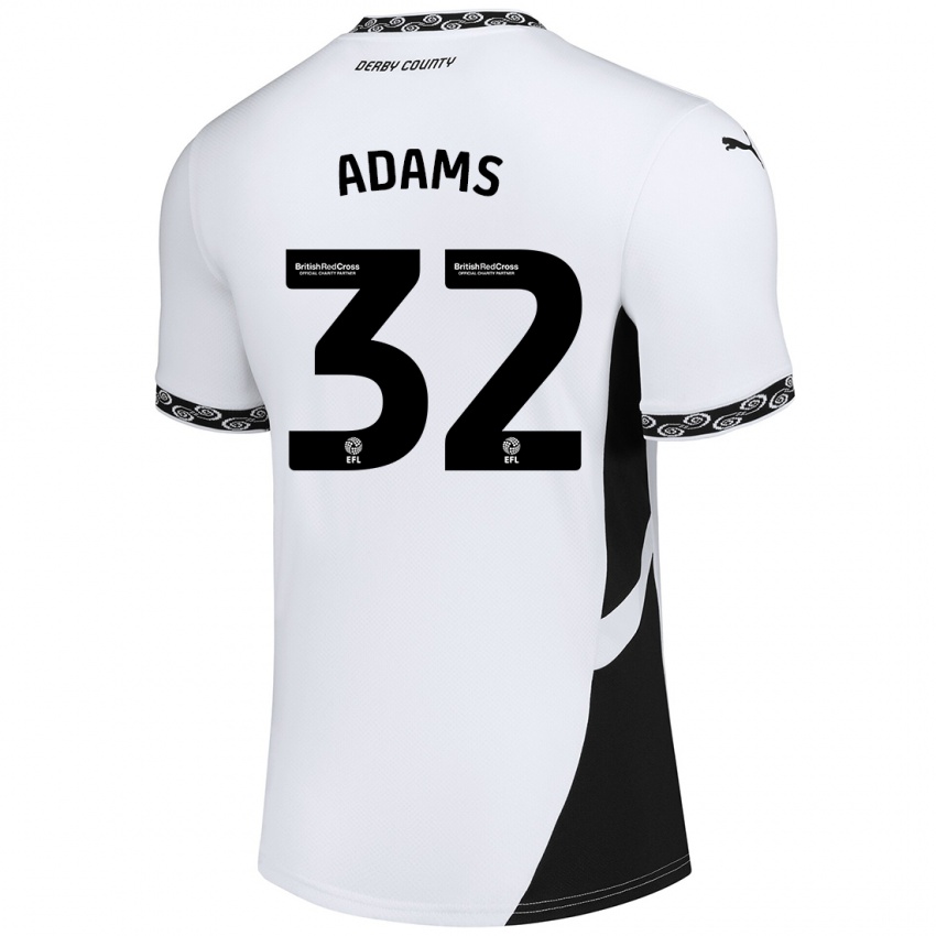 Børn Ebou Adams #32 Hvid Sort Hjemmebane Spillertrøjer 2024/25 Trøje T-Shirt