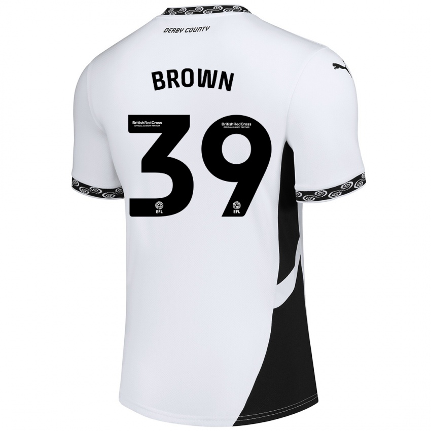 Børn Dajaune Brown #39 Hvid Sort Hjemmebane Spillertrøjer 2024/25 Trøje T-Shirt