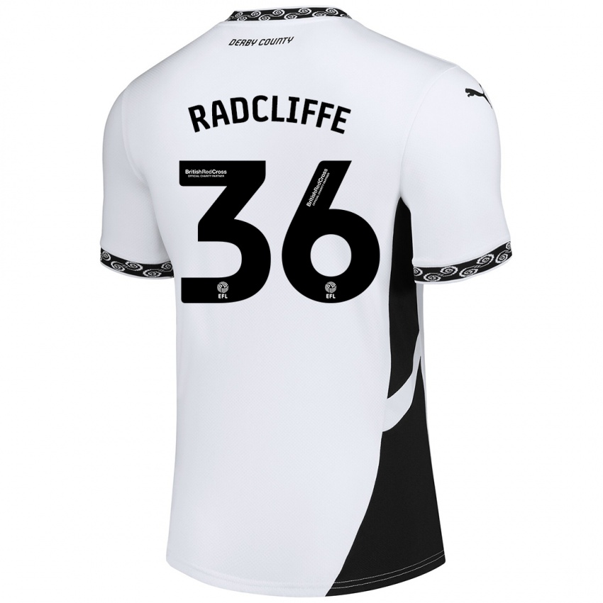 Børn Ben Radcliffe #36 Hvid Sort Hjemmebane Spillertrøjer 2024/25 Trøje T-Shirt