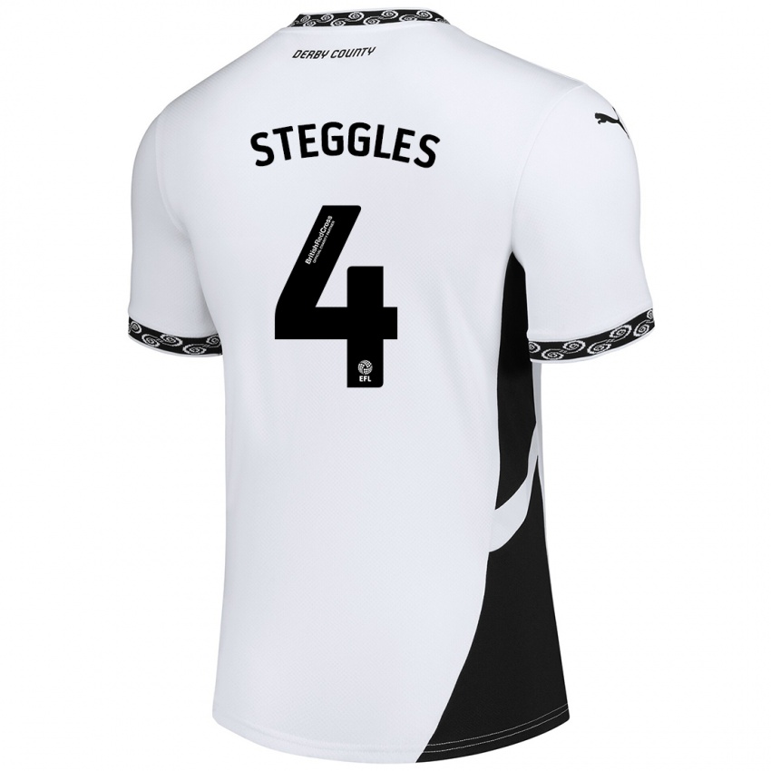 Børn Charlotte Steggles #4 Hvid Sort Hjemmebane Spillertrøjer 2024/25 Trøje T-Shirt