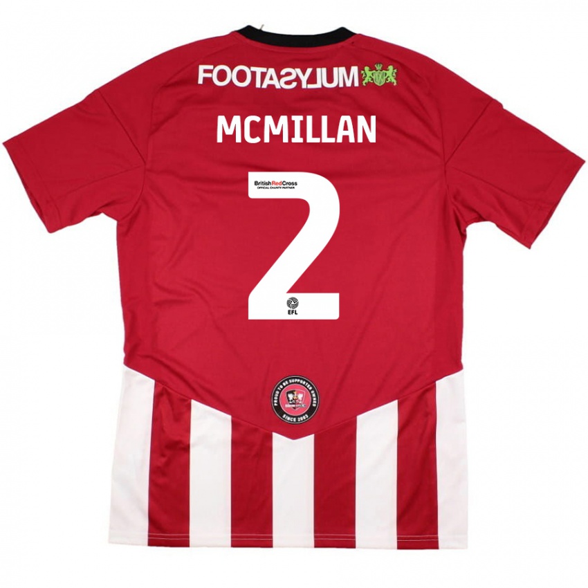 Børn Jack Mcmillan #2 Rød Hvid Hjemmebane Spillertrøjer 2024/25 Trøje T-Shirt