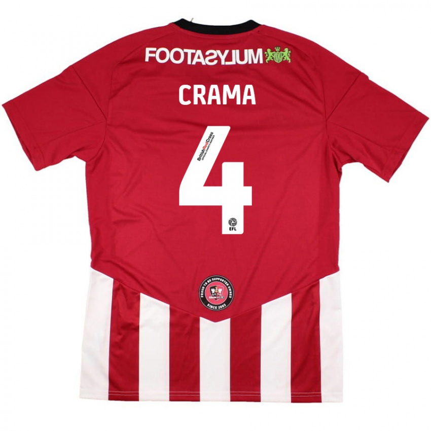 Børn Tristan Crama #4 Rød Hvid Hjemmebane Spillertrøjer 2024/25 Trøje T-Shirt