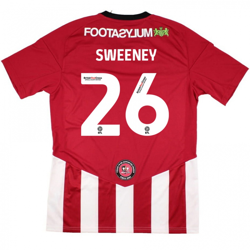 Børn Pierce Sweeney #26 Rød Hvid Hjemmebane Spillertrøjer 2024/25 Trøje T-Shirt