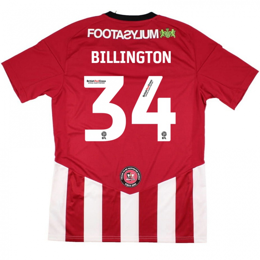 Børn Gabe Billington #34 Rød Hvid Hjemmebane Spillertrøjer 2024/25 Trøje T-Shirt