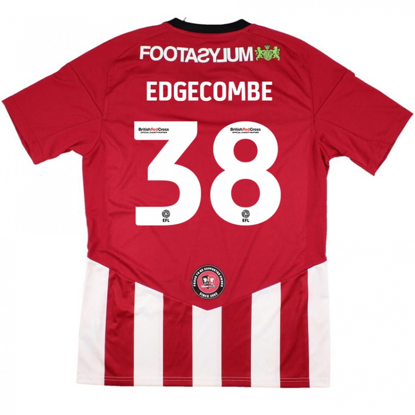 Børn Max Edgecombe #38 Rød Hvid Hjemmebane Spillertrøjer 2024/25 Trøje T-Shirt