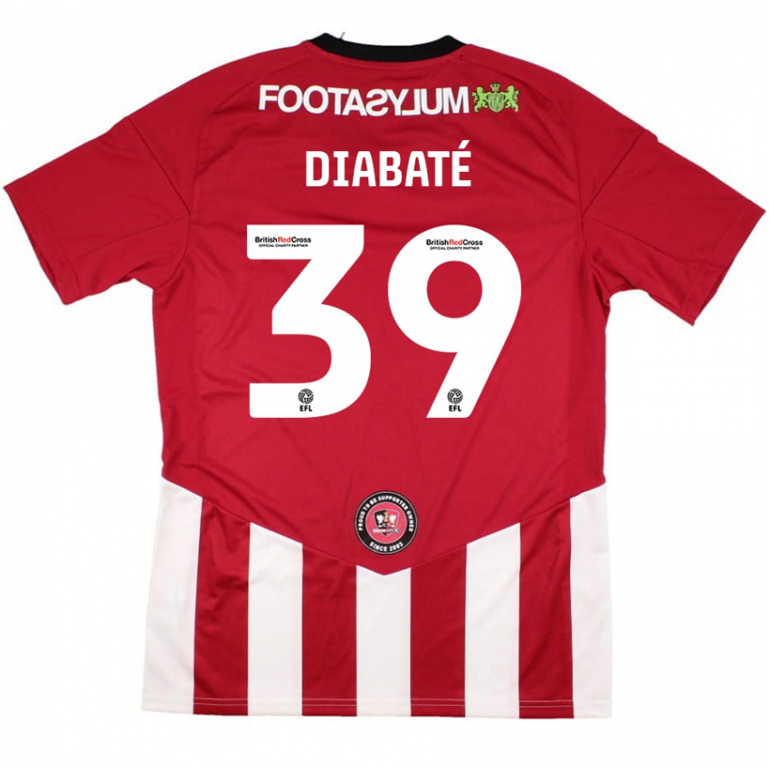 Børn Cheick Diabaté #39 Rød Hvid Hjemmebane Spillertrøjer 2024/25 Trøje T-Shirt