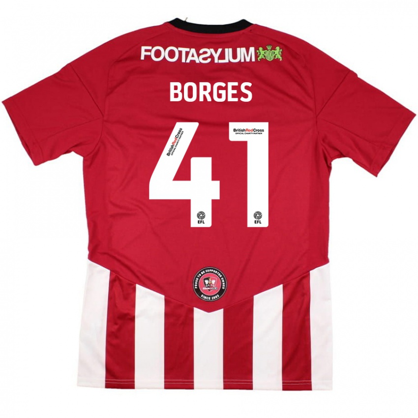 Børn Pedro Borges #41 Rød Hvid Hjemmebane Spillertrøjer 2024/25 Trøje T-Shirt