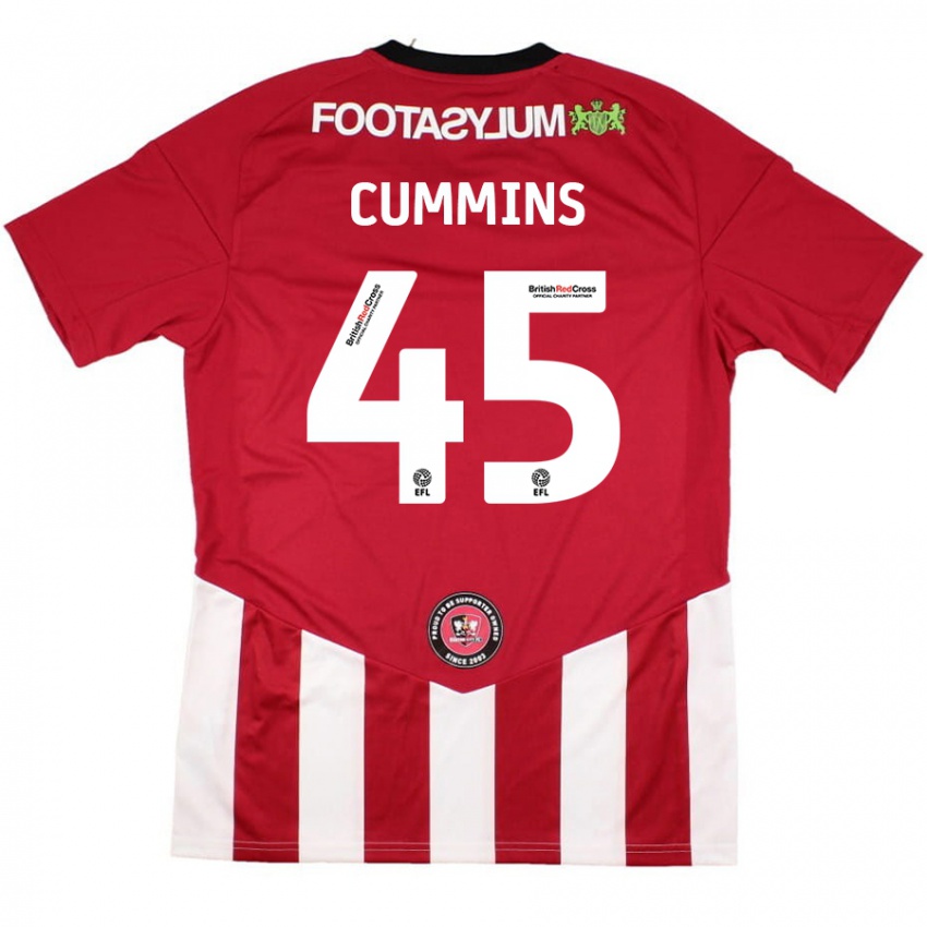 Børn Charlie Cummins #45 Rød Hvid Hjemmebane Spillertrøjer 2024/25 Trøje T-Shirt