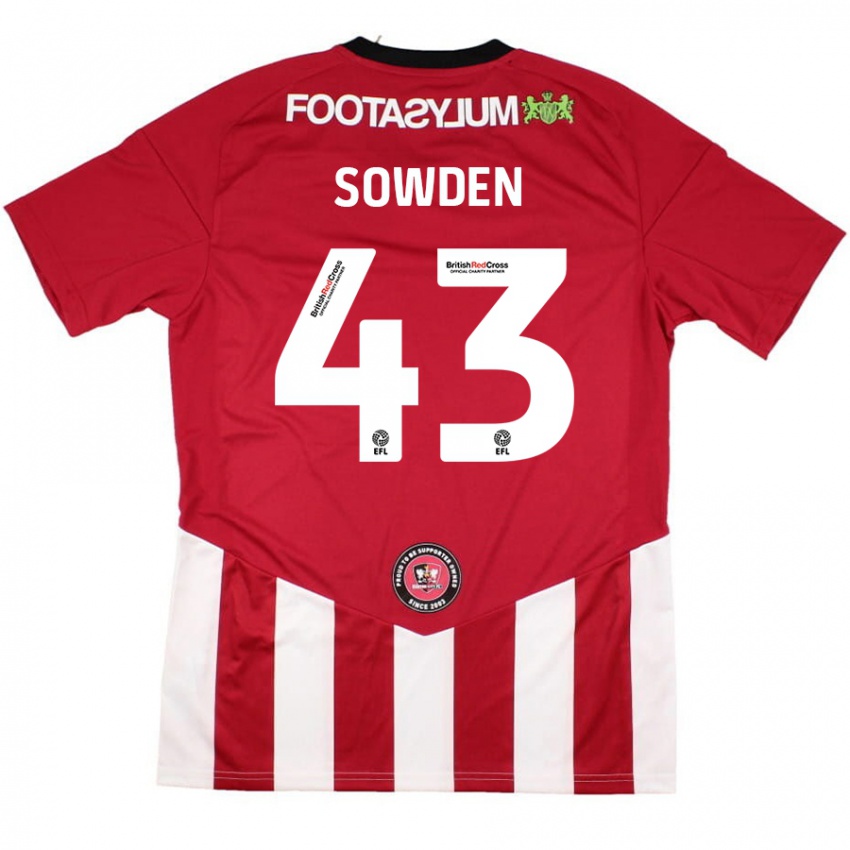 Børn Andrew Sowden #43 Rød Hvid Hjemmebane Spillertrøjer 2024/25 Trøje T-Shirt