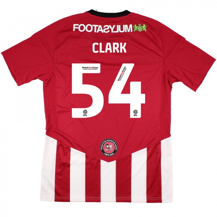 Børn Max Clark #54 Rød Hvid Hjemmebane Spillertrøjer 2024/25 Trøje T-Shirt