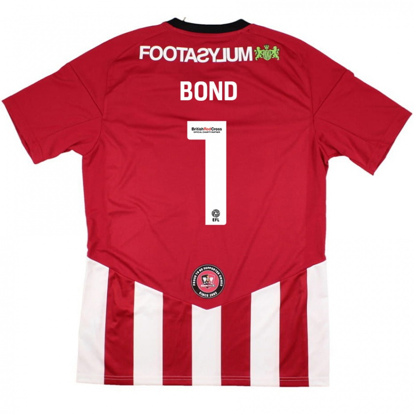 Børn Abbi Bond #1 Rød Hvid Hjemmebane Spillertrøjer 2024/25 Trøje T-Shirt