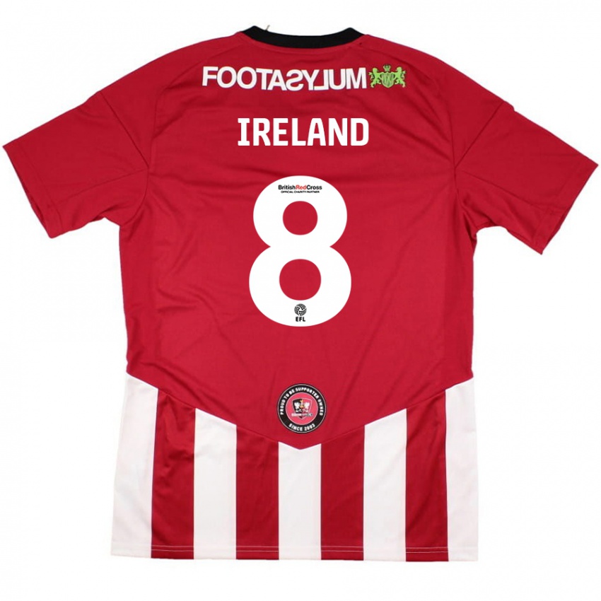 Børn Beth Ireland #8 Rød Hvid Hjemmebane Spillertrøjer 2024/25 Trøje T-Shirt