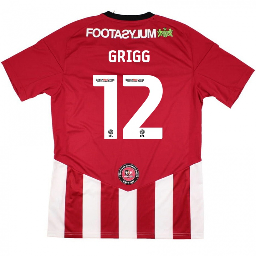 Børn Katie Grigg #12 Rød Hvid Hjemmebane Spillertrøjer 2024/25 Trøje T-Shirt