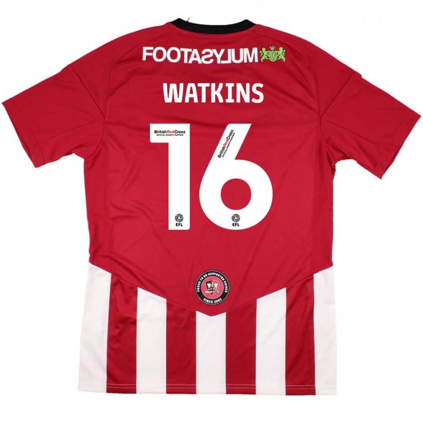 Børn Zoe Watkins #16 Rød Hvid Hjemmebane Spillertrøjer 2024/25 Trøje T-Shirt