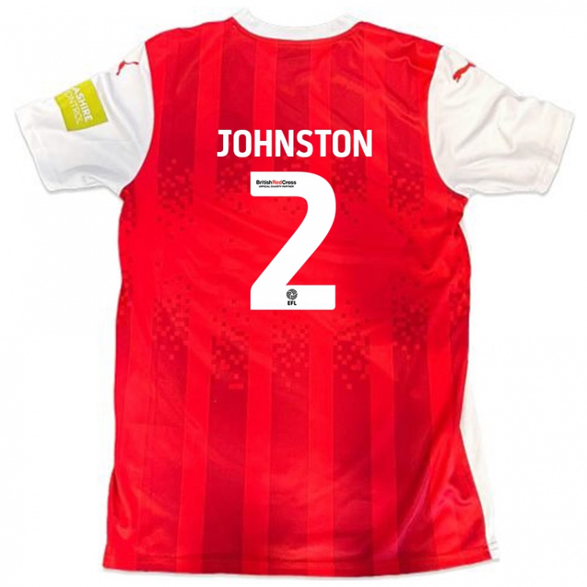 Børn Carl Johnston #2 Rød Hvid Hjemmebane Spillertrøjer 2024/25 Trøje T-Shirt