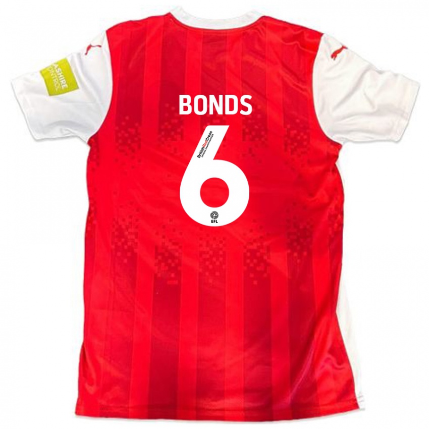 Børn Elliot Bonds #6 Rød Hvid Hjemmebane Spillertrøjer 2024/25 Trøje T-Shirt