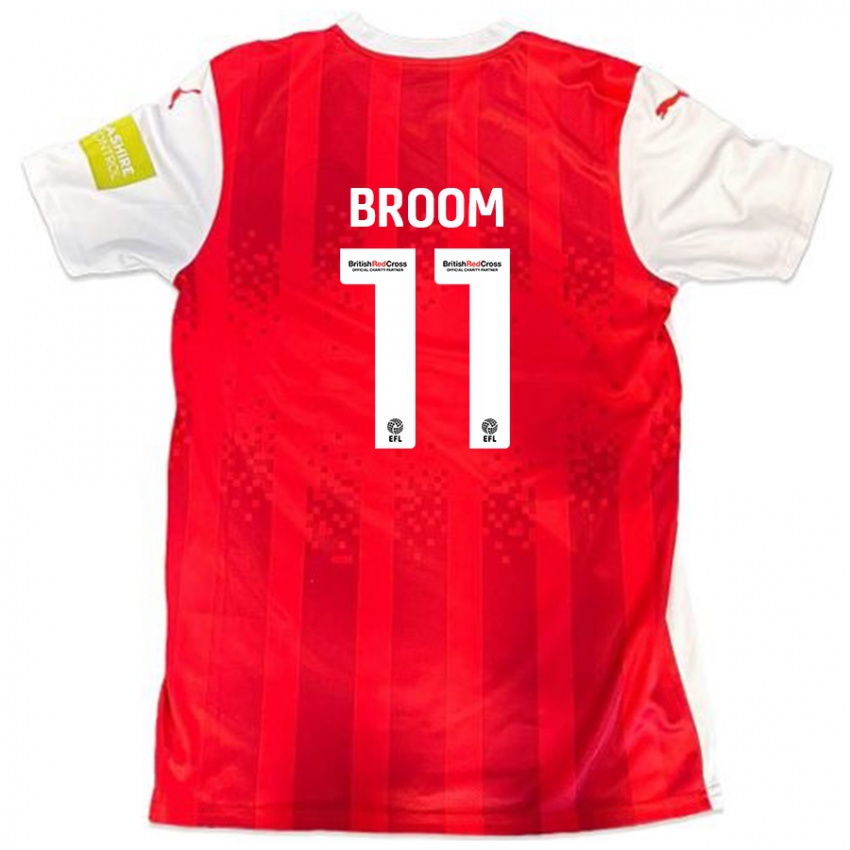 Børn Ryan Broom #11 Rød Hvid Hjemmebane Spillertrøjer 2024/25 Trøje T-Shirt