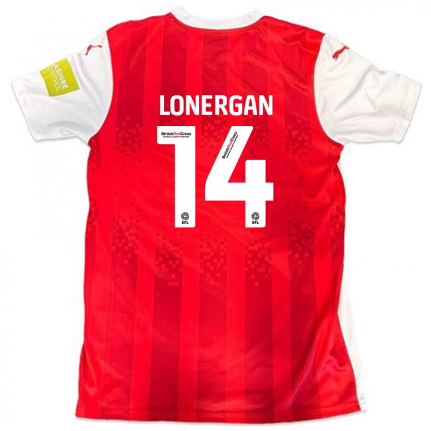 Børn Tommy Lonergan #14 Rød Hvid Hjemmebane Spillertrøjer 2024/25 Trøje T-Shirt