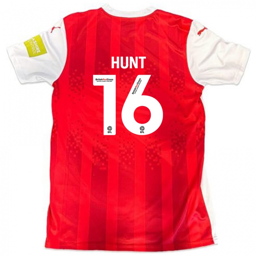 Børn Mackenzie Hunt #16 Rød Hvid Hjemmebane Spillertrøjer 2024/25 Trøje T-Shirt