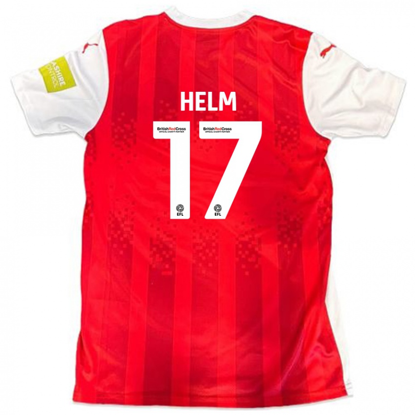 Børn Mark Helm #17 Rød Hvid Hjemmebane Spillertrøjer 2024/25 Trøje T-Shirt