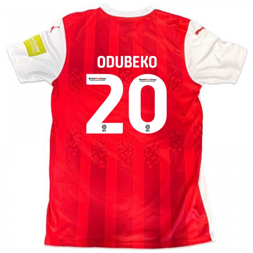 Børn Mipo Odubeko #20 Rød Hvid Hjemmebane Spillertrøjer 2024/25 Trøje T-Shirt