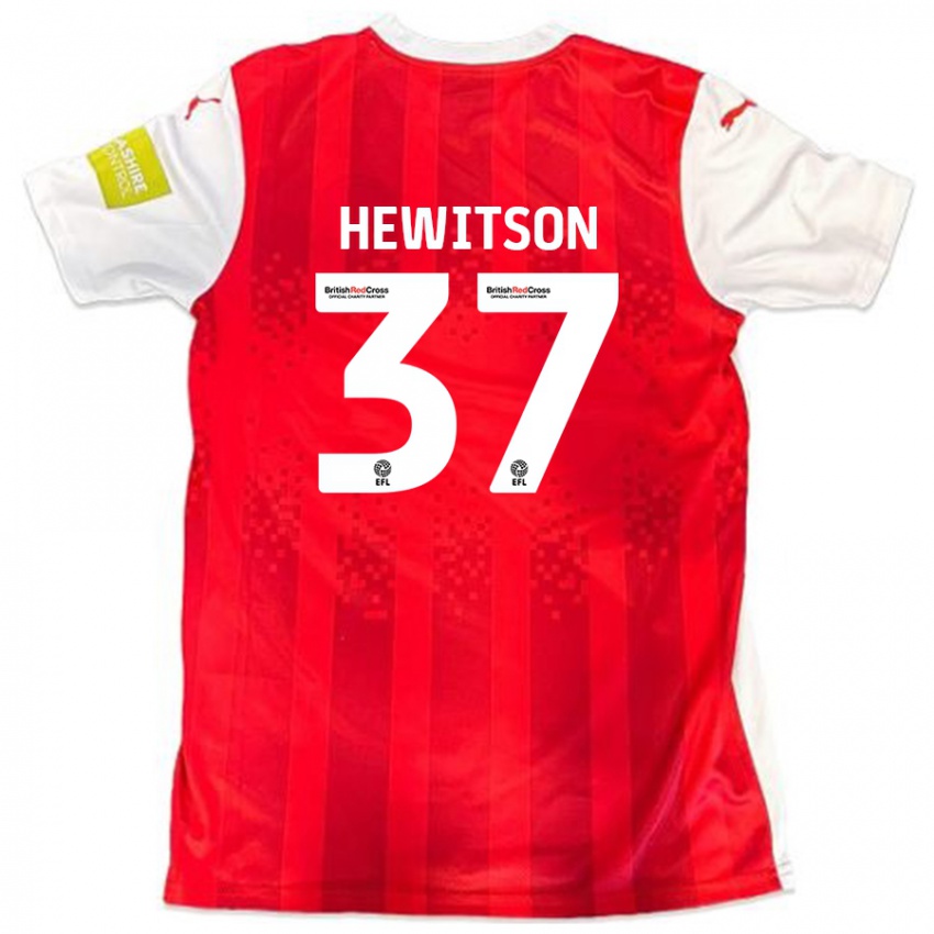 Børn Luke Hewitson #37 Rød Hvid Hjemmebane Spillertrøjer 2024/25 Trøje T-Shirt