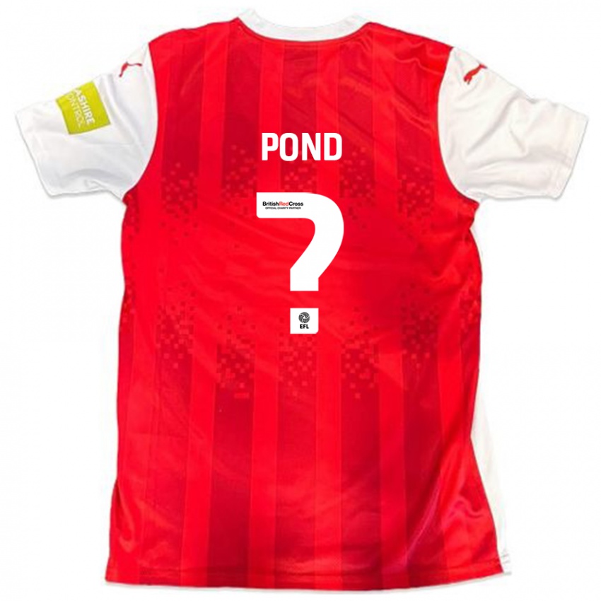 Børn Nathan Pond #0 Rød Hvid Hjemmebane Spillertrøjer 2024/25 Trøje T-Shirt