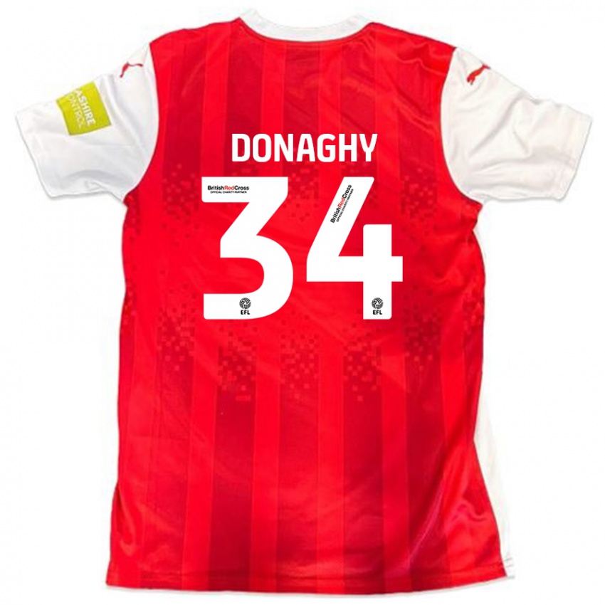 Børn Tom Donaghy #34 Rød Hvid Hjemmebane Spillertrøjer 2024/25 Trøje T-Shirt