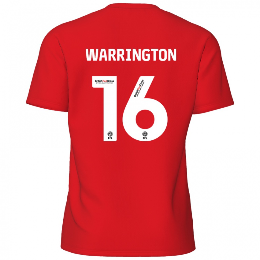 Børn Lewis Warrington #16 Rød Hjemmebane Spillertrøjer 2024/25 Trøje T-Shirt