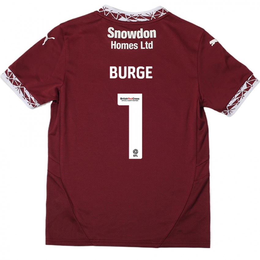 Børn Lee Burge #1 Bourgogne Hjemmebane Spillertrøjer 2024/25 Trøje T-Shirt