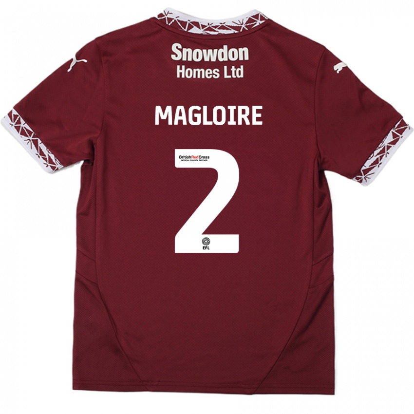 Børn Tyler Magloire #2 Bourgogne Hjemmebane Spillertrøjer 2024/25 Trøje T-Shirt