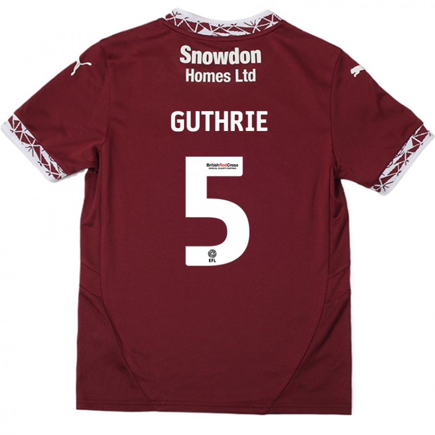 Børn Jon Guthrie #5 Bourgogne Hjemmebane Spillertrøjer 2024/25 Trøje T-Shirt