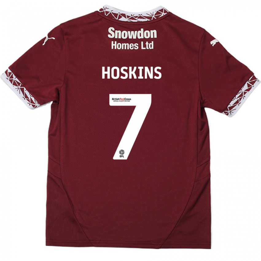 Børn Sam Hoskins #7 Bourgogne Hjemmebane Spillertrøjer 2024/25 Trøje T-Shirt