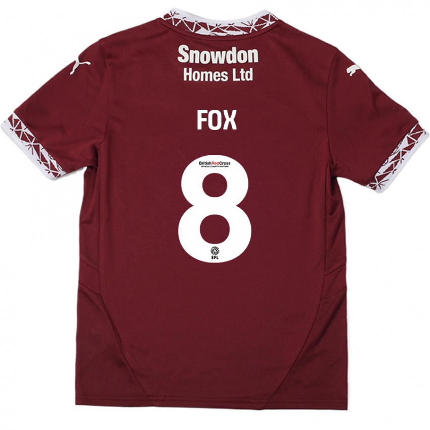 Børn Ben Fox #8 Bourgogne Hjemmebane Spillertrøjer 2024/25 Trøje T-Shirt