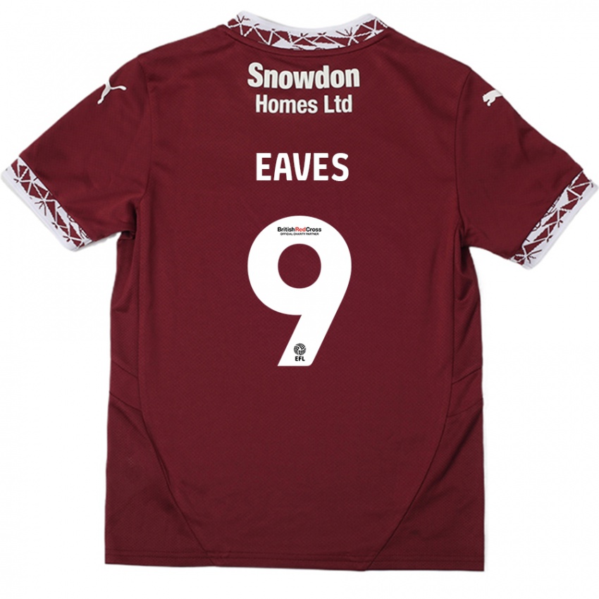 Børn Tom Eaves #9 Bourgogne Hjemmebane Spillertrøjer 2024/25 Trøje T-Shirt