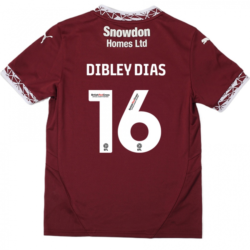 Børn Matt Dibley-Dias #16 Bourgogne Hjemmebane Spillertrøjer 2024/25 Trøje T-Shirt