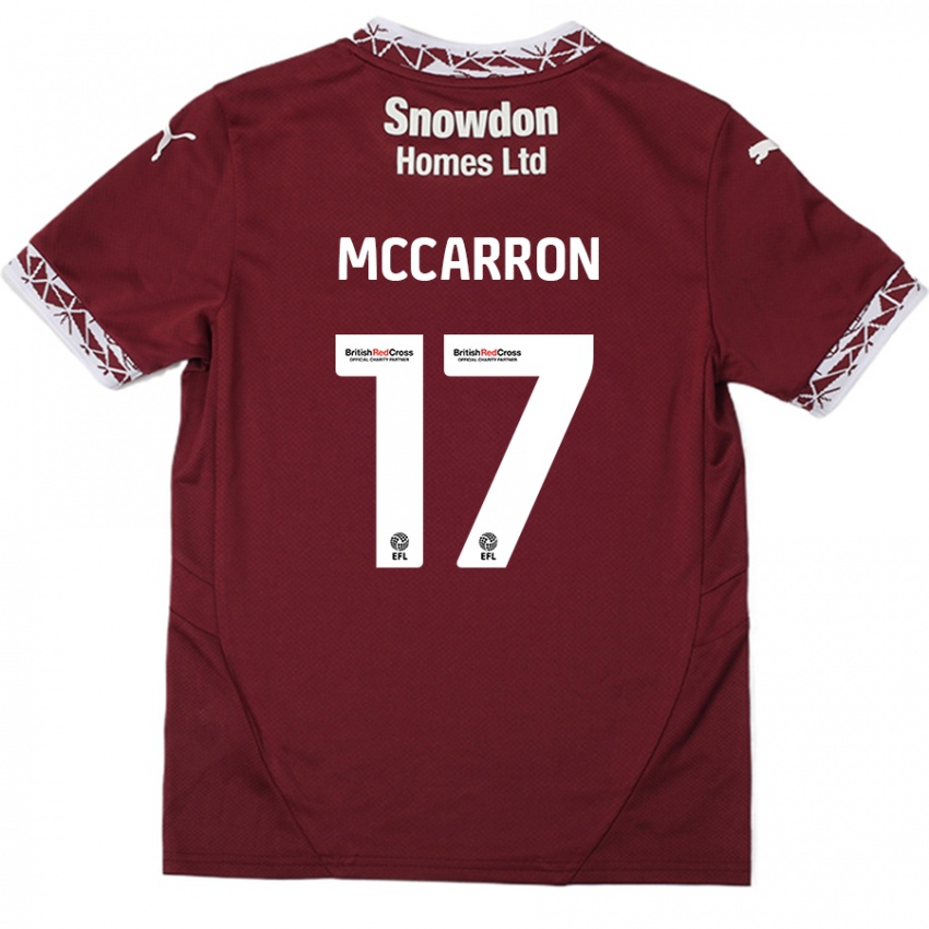 Børn Liam Mccarron #17 Bourgogne Hjemmebane Spillertrøjer 2024/25 Trøje T-Shirt