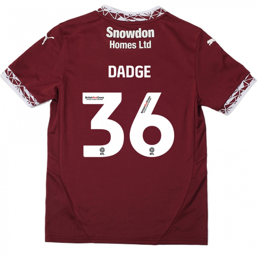 Børn James Dadge #36 Bourgogne Hjemmebane Spillertrøjer 2024/25 Trøje T-Shirt