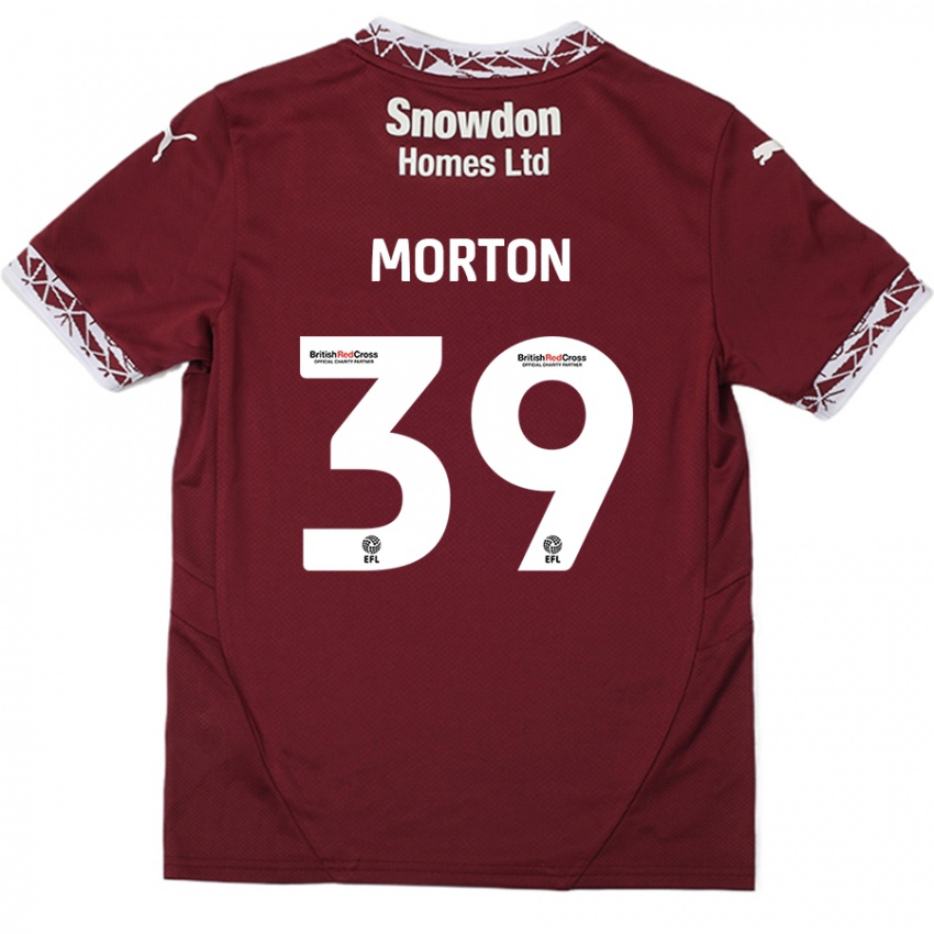 Børn Callum Morton #39 Bourgogne Hjemmebane Spillertrøjer 2024/25 Trøje T-Shirt