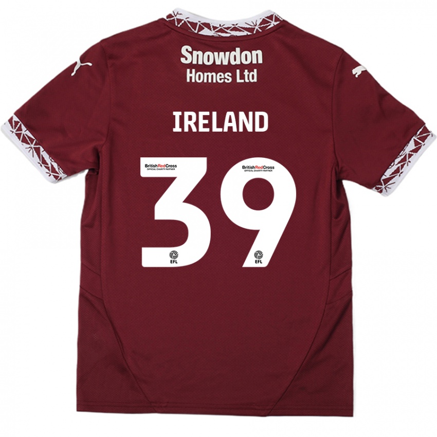 Børn Matthew Ireland #39 Bourgogne Hjemmebane Spillertrøjer 2024/25 Trøje T-Shirt