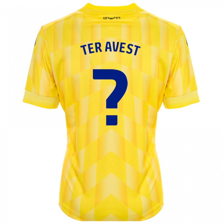 Børn Hidde Ter Avest #0 Gul Hjemmebane Spillertrøjer 2024/25 Trøje T-Shirt