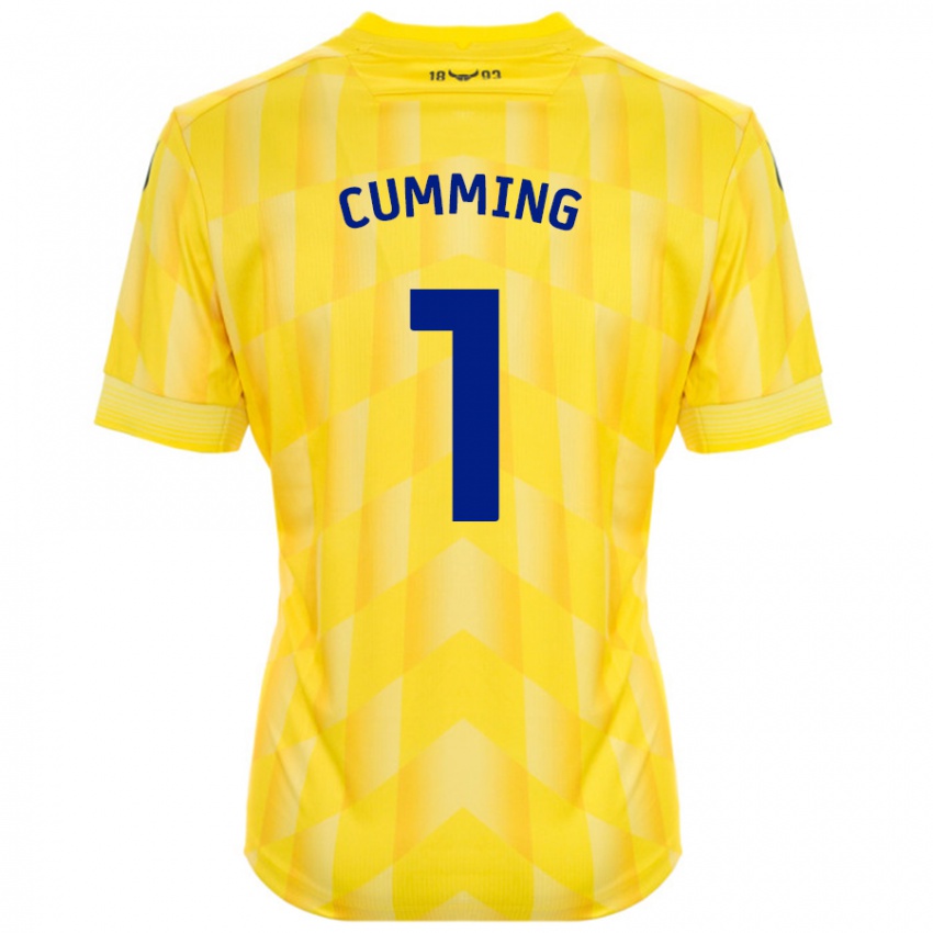 Børn Jamie Cumming #1 Gul Hjemmebane Spillertrøjer 2024/25 Trøje T-Shirt