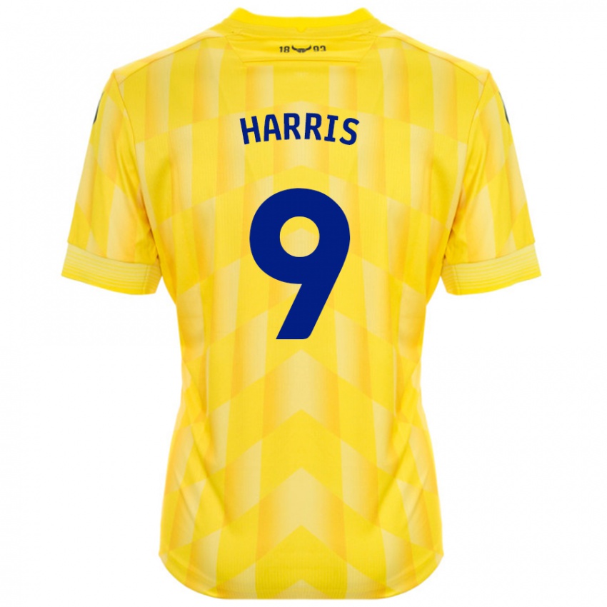 Børn Mark Harris #9 Gul Hjemmebane Spillertrøjer 2024/25 Trøje T-Shirt