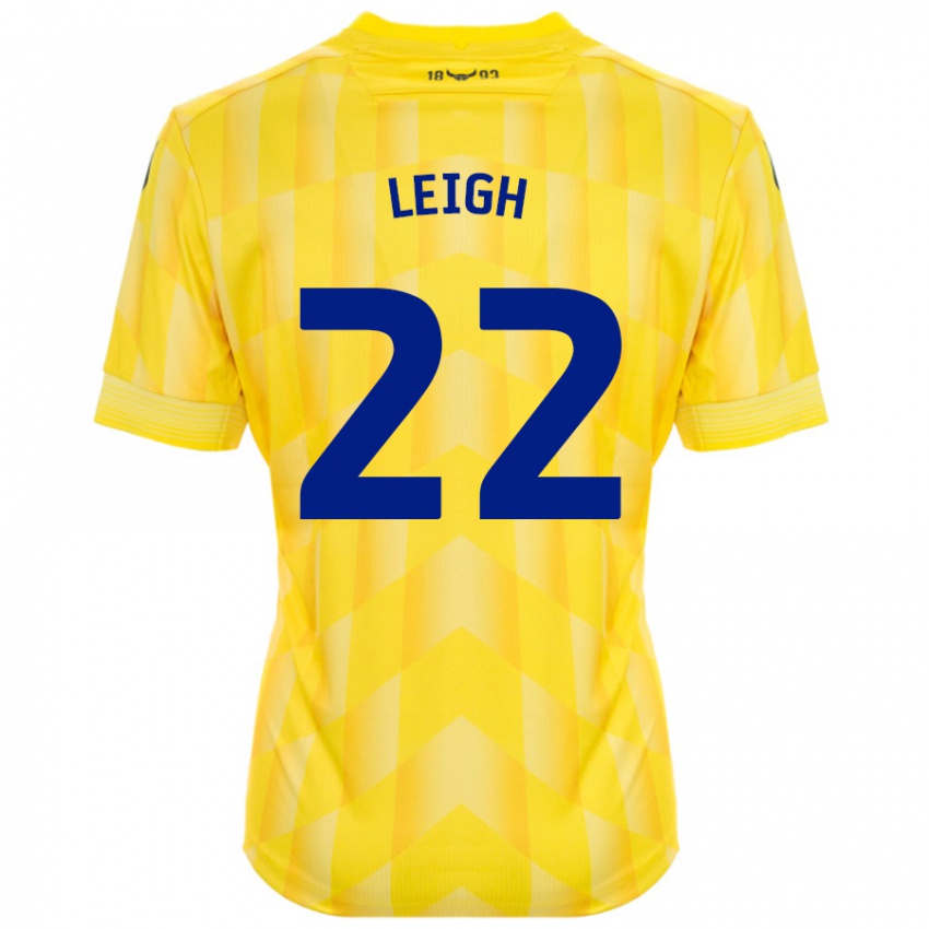 Børn Greg Leigh #22 Gul Hjemmebane Spillertrøjer 2024/25 Trøje T-Shirt