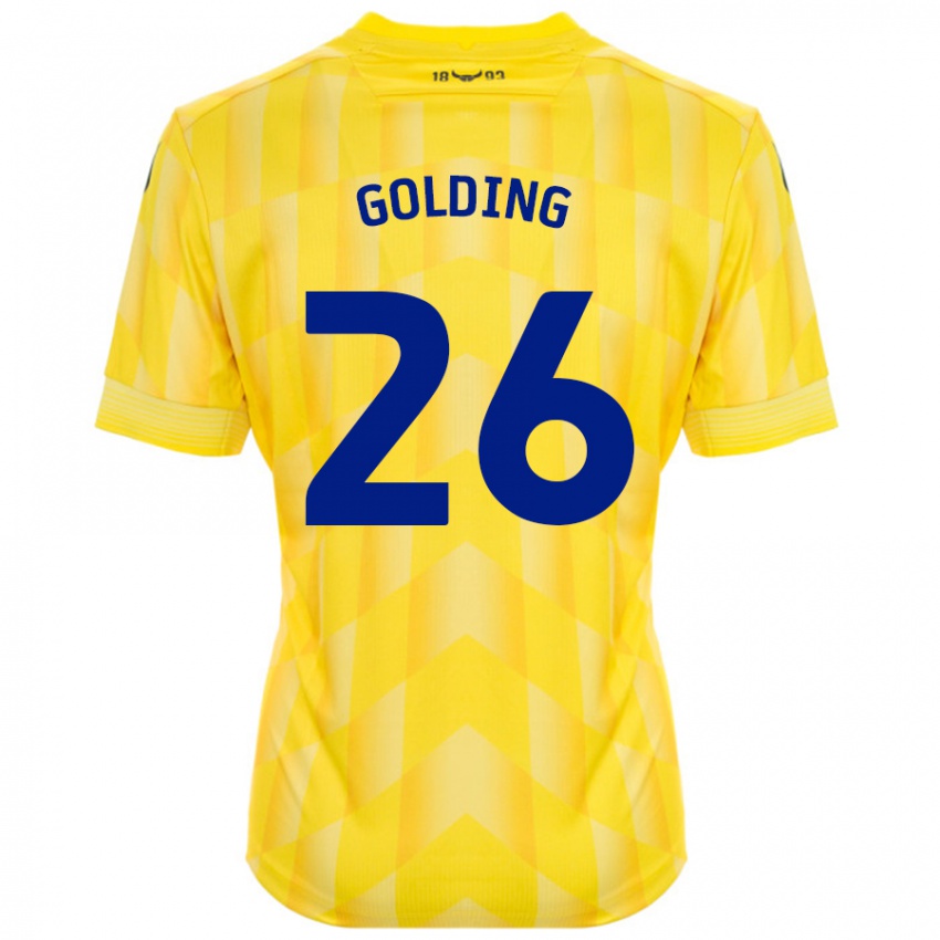 Børn James Golding #26 Gul Hjemmebane Spillertrøjer 2024/25 Trøje T-Shirt