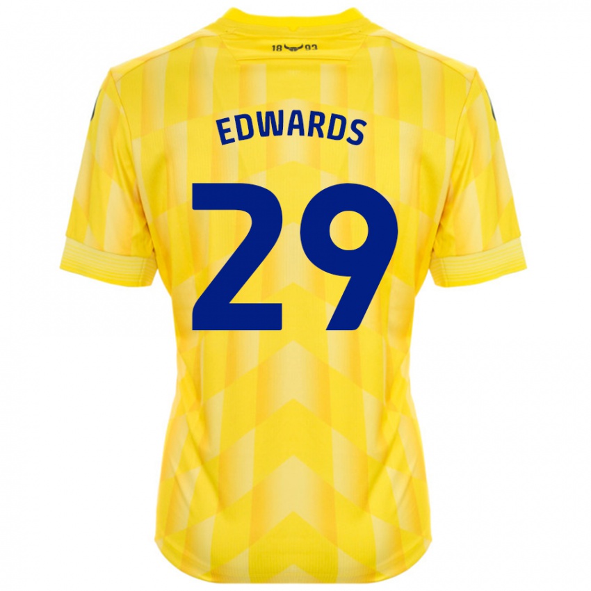 Børn Kyle Edwards #29 Gul Hjemmebane Spillertrøjer 2024/25 Trøje T-Shirt