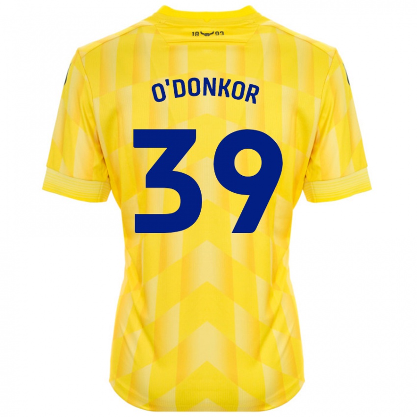 Børn Gatlin O'donkor #39 Gul Hjemmebane Spillertrøjer 2024/25 Trøje T-Shirt