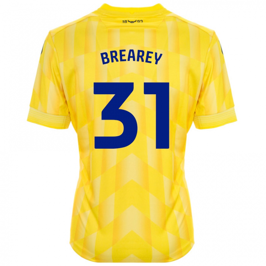 Børn Eddie Brearey #31 Gul Hjemmebane Spillertrøjer 2024/25 Trøje T-Shirt